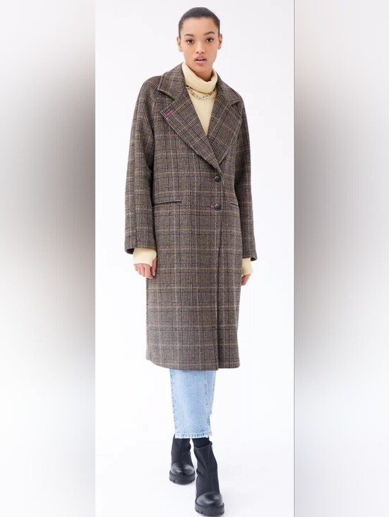 Avec Les Filles Jackets & Blazers - Plaid Wool Coat